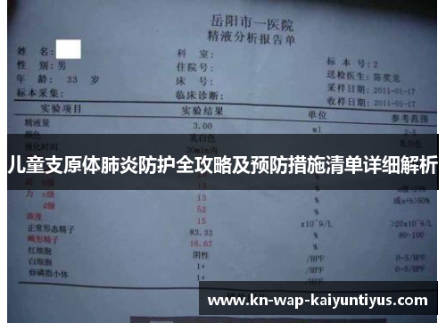儿童支原体肺炎防护全攻略及预防措施清单详细解析